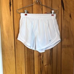 White Nike running shorts size medium